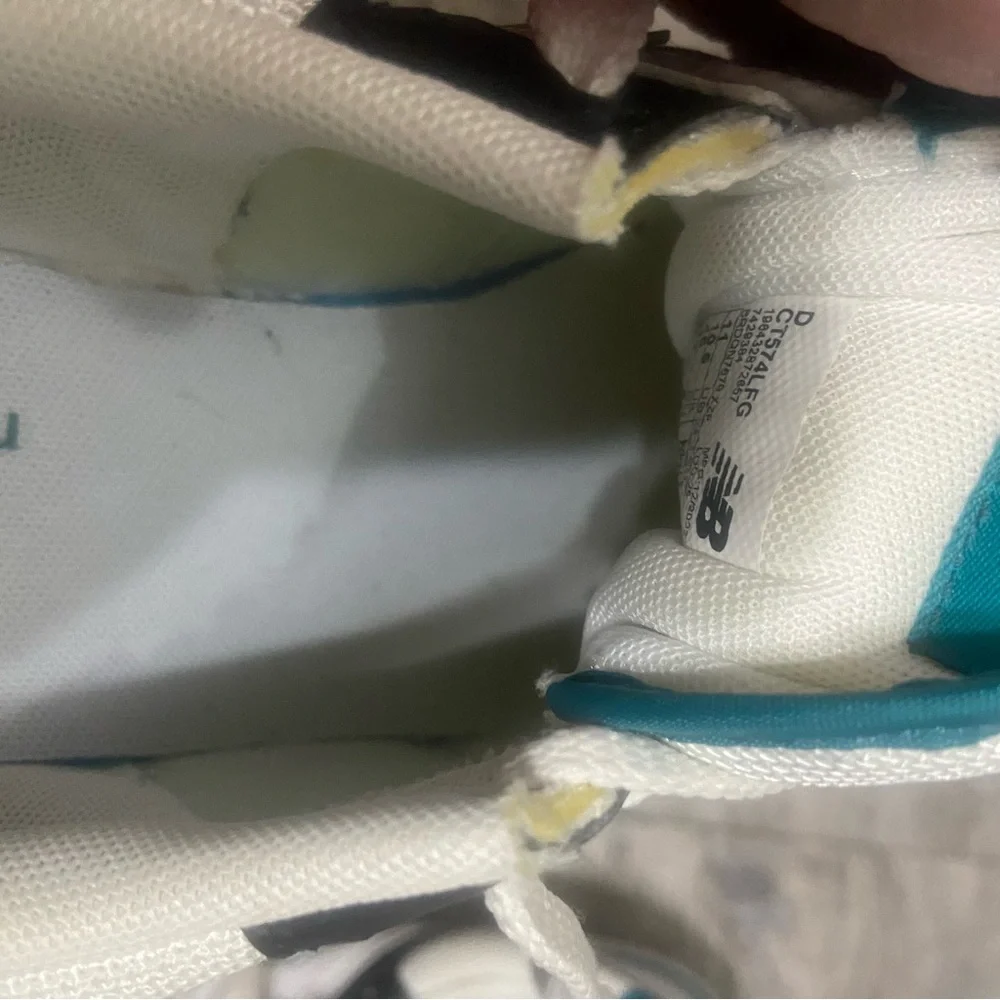 New Balance White and Teal Athletic Shoes